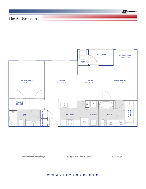 The Ambassador II 2Bed 2Bath 1011Sqft